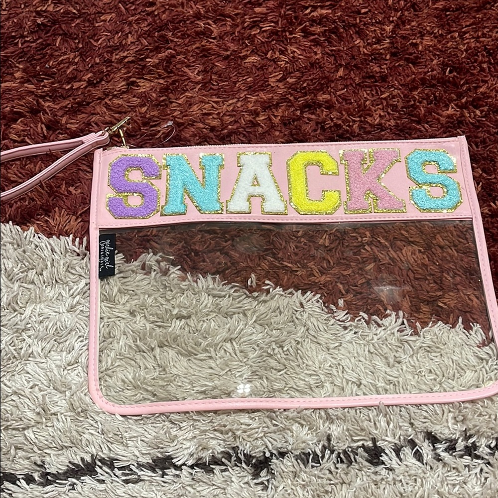 Large Pouch with Colorful 'SNACKS' Design